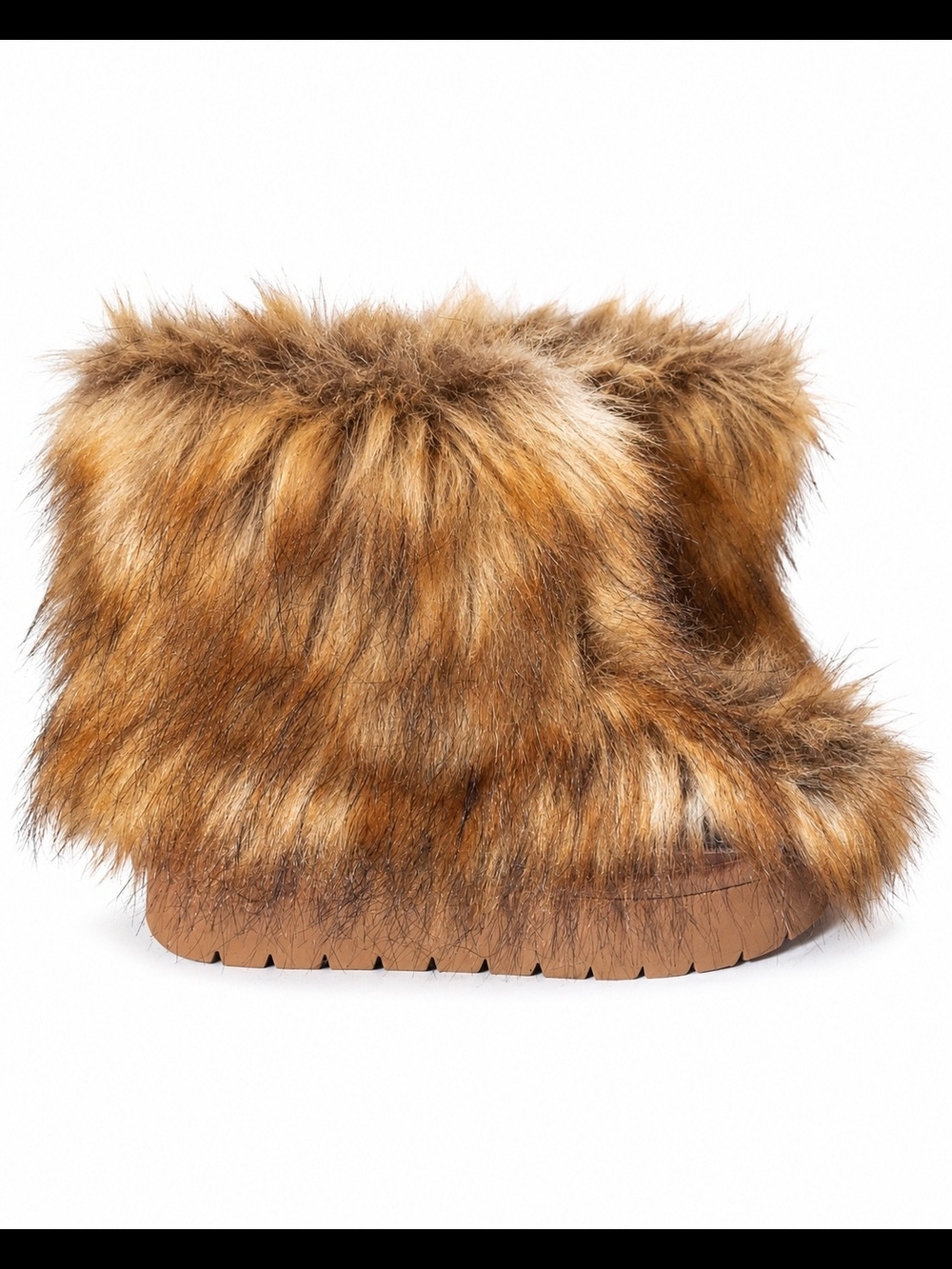 a new day Faux Fur Bootie Slipper in Multi Brown Size 7